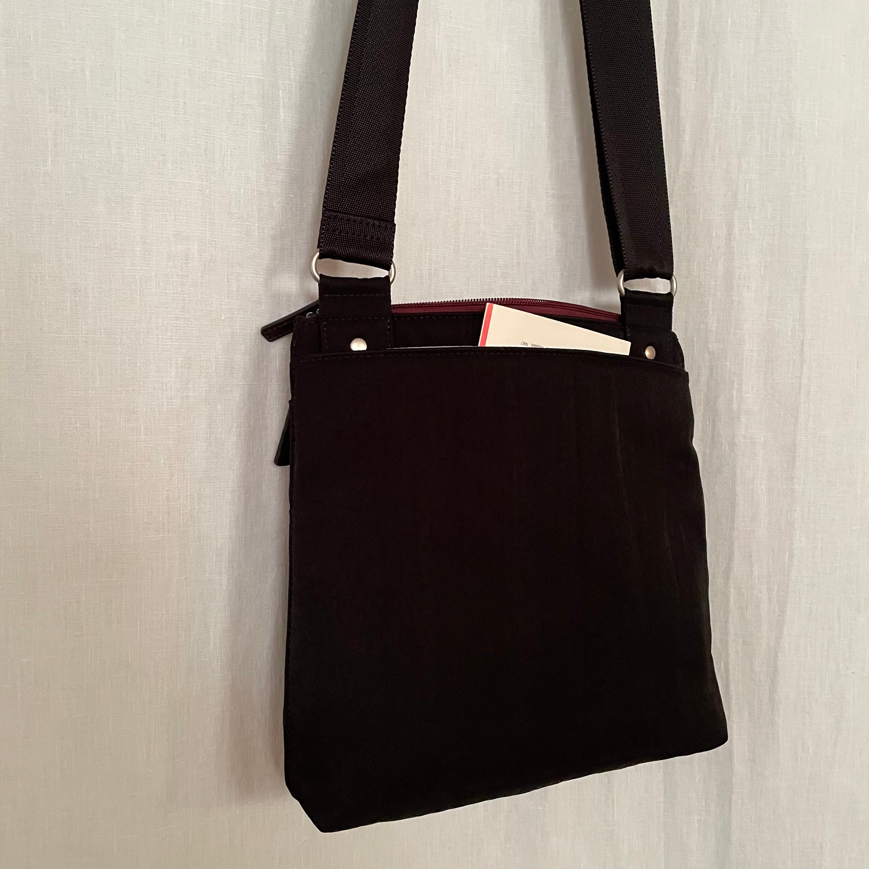 NICO - Black x Maroon | Multi-Pocket Shoulder Bag | Small
